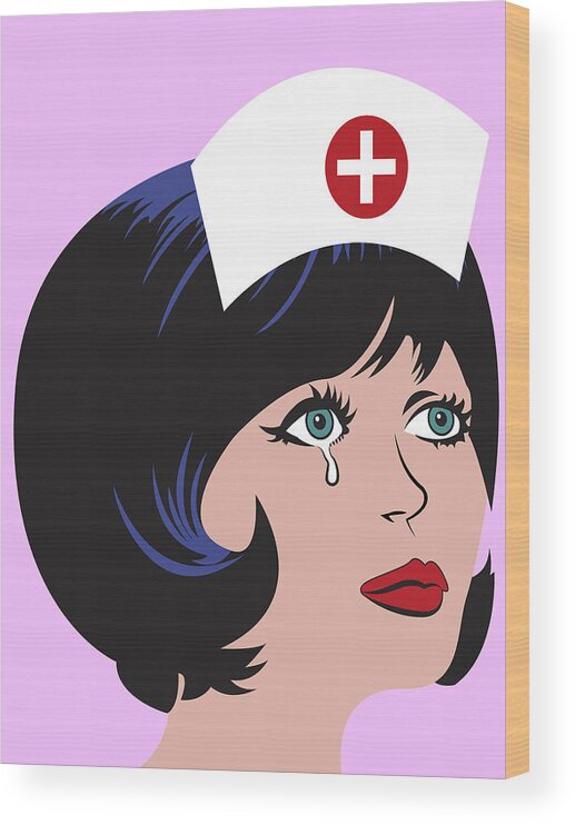 Popart Wood Print featuring the digital art Nurse Cry by Long Shot