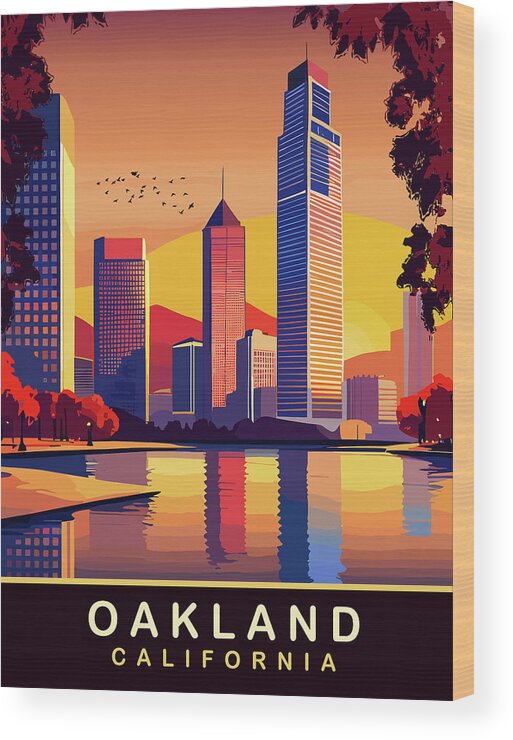 Oakland Wood Print featuring the digital art Oakland by Long Shot