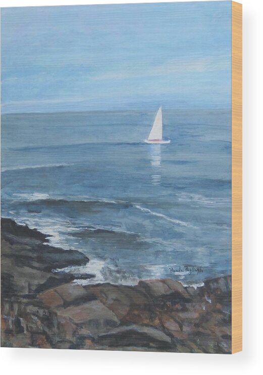 Painting Wood Print featuring the painting Ogunquit Sail by Paula Pagliughi
