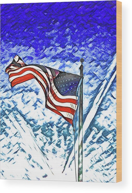  Wood Print featuring the digital art Old Glory by Michael Stothard