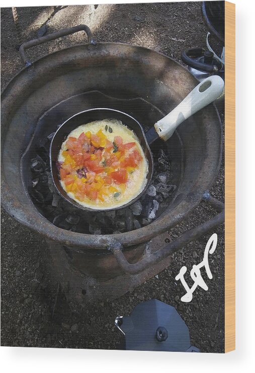 Eggs Wood Print featuring the photograph Omelet in a Pan by Esoteric Gardens KN