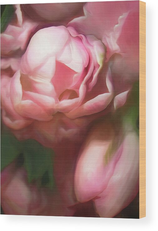 Spring Wood Print featuring the mixed media Pearly Pink by Lynda Lehmann