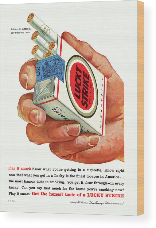 Lucky Strike Wood Print featuring the photograph Play It Smart by Ron Long