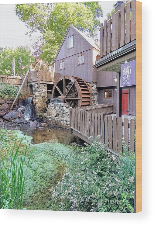 Plimoth Grist Mill Wood Print featuring the photograph Plimoth Grist Mill Summer 2020 by Janice Drew