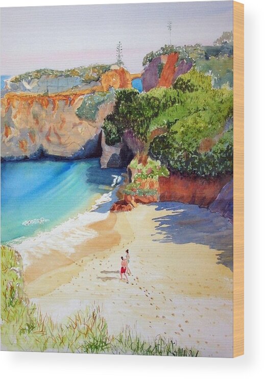 Algarve Praia Wood Print featuring the painting Ponte de Piadade by Sandie Croft