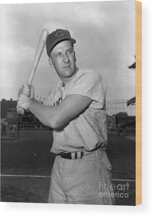 Three Quarter Length Wood Print featuring the photograph Ralph Kiner by Kidwiler Collection