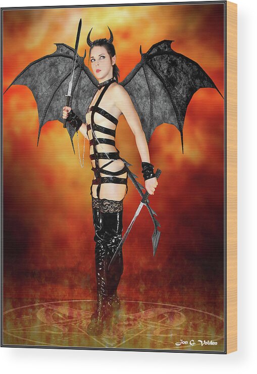 Rebel Wood Print featuring the photograph Rebel Succubus by Jon Volden