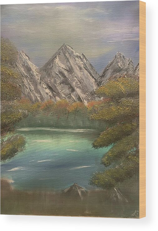 Mountains Wood Print featuring the painting Rocky Mountain Dreams by Lisa White