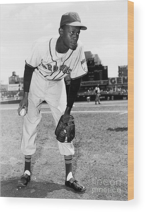 American League Baseball Wood Print featuring the photograph Satchel Paige by Kidwiler Collection
