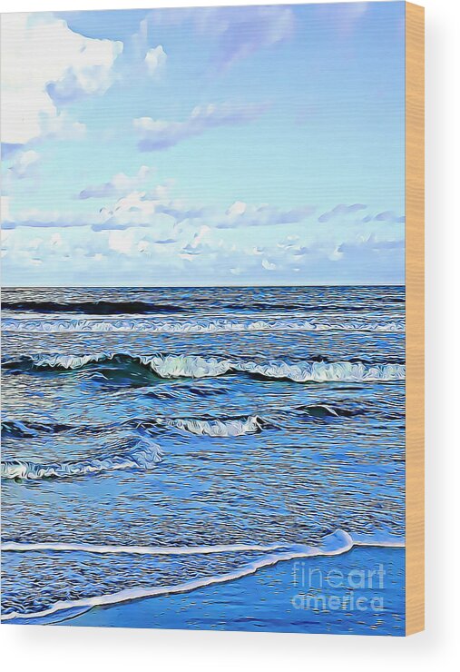 Seashore Wood Print featuring the photograph Seashore along the Outer Banks by Tracy Ruckman