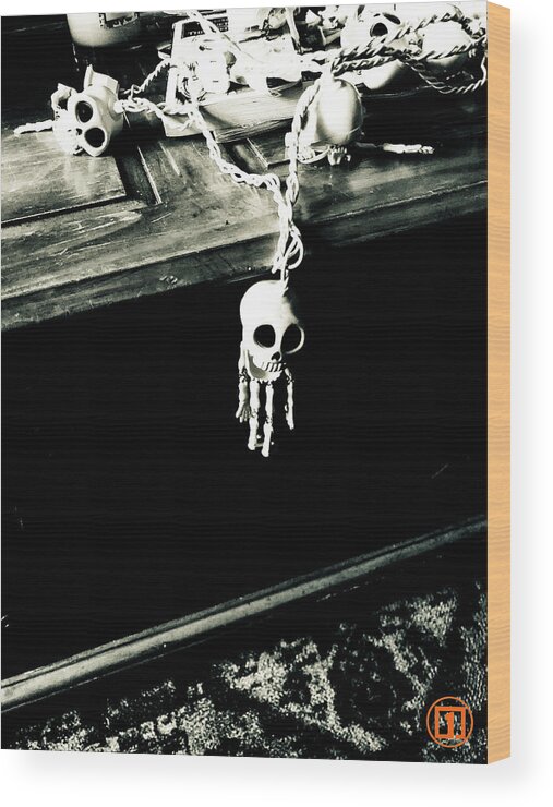 Halloween Wood Print featuring the photograph Skeletons by Grey Coopre