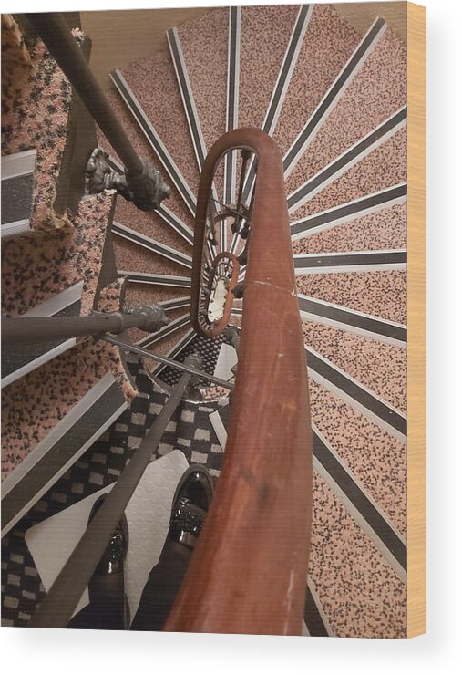 All Wood Print featuring the digital art Spiral Staircases Paris KN42 by Art Inspirity