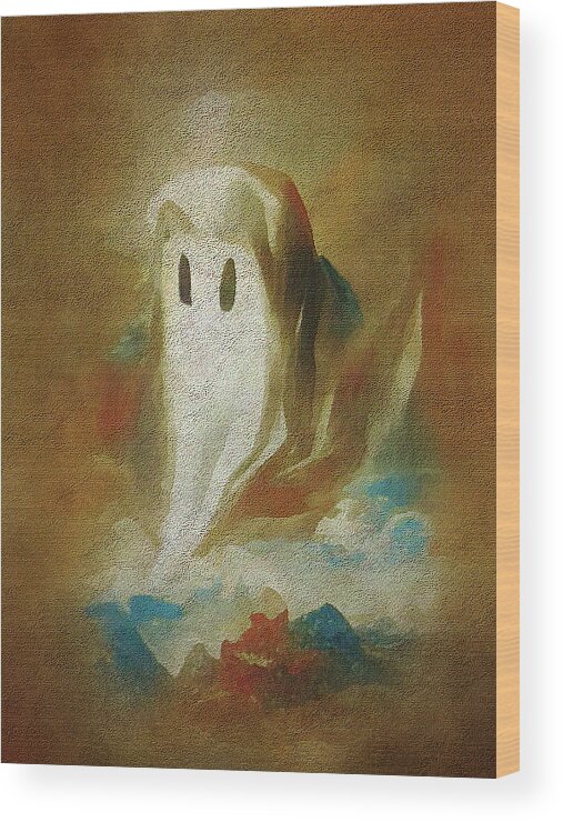 Spirit Wood Print featuring the digital art Spirit Ghostly Impression Artwork by Delynn Addams