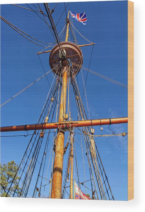  Wood Print featuring the photograph Square Rigged Mast by Sally Weigand
