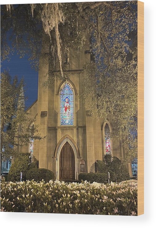 Church Wood Print featuring the photograph St. Johns Window by Barbara Von Pagel