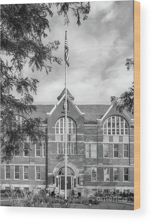 St. Norbert College Wood Print featuring the photograph St. Norbert College Main Hall Entry by University Icons