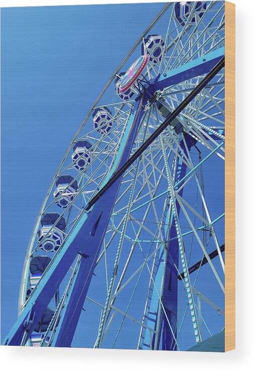 Ferris Wheel Wood Print featuring the photograph State Fair Ferris Wheel by Roberta Byram