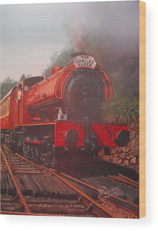 Steam Train Wood Print featuring the painting Steam Train by HH Palliser