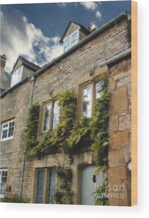 Stow-in-the-wold Wood Print featuring the photograph Stow in the Wold Facade Two by Brian Watt
