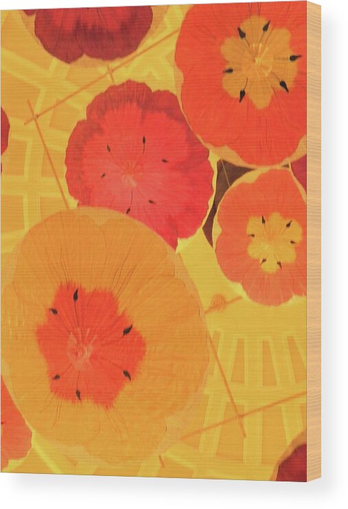 Chihuli Glass Wood Print featuring the photograph Sun Flowers by Kerry Obrist