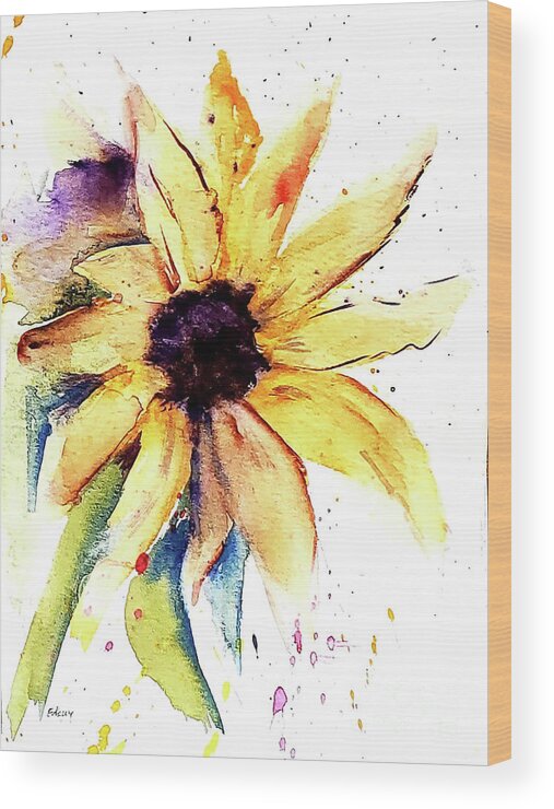 Sunflower Wood Print featuring the painting Sunflower Sunshine by Eileen Kelly