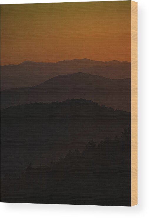 Mountain Wood Print featuring the photograph Sunset Layers by Go and Flow Photos