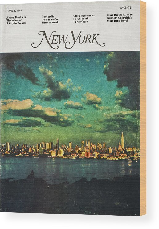 Jay Maisel Wood Print featuring the photograph The First Issue of New York Magazine by Jay Maisel
