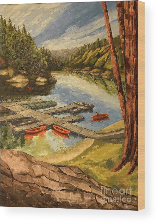 Loch Lomond Wood Print featuring the painting The Loch by PJ Kirk