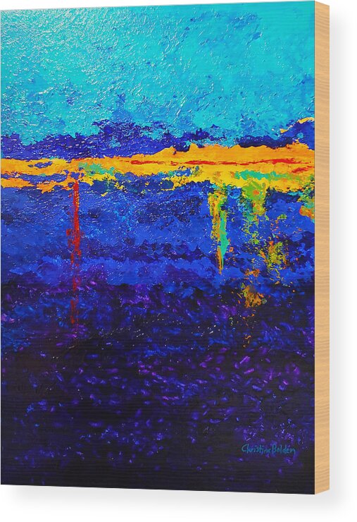 Abstract Wood Print featuring the painting Thermocline by Christine Bolden
