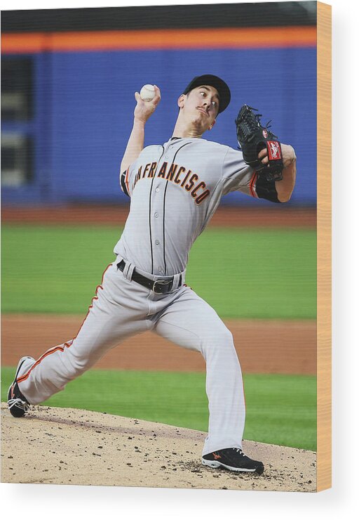 American League Baseball Wood Print featuring the photograph Tim Lincecum by Al Bello