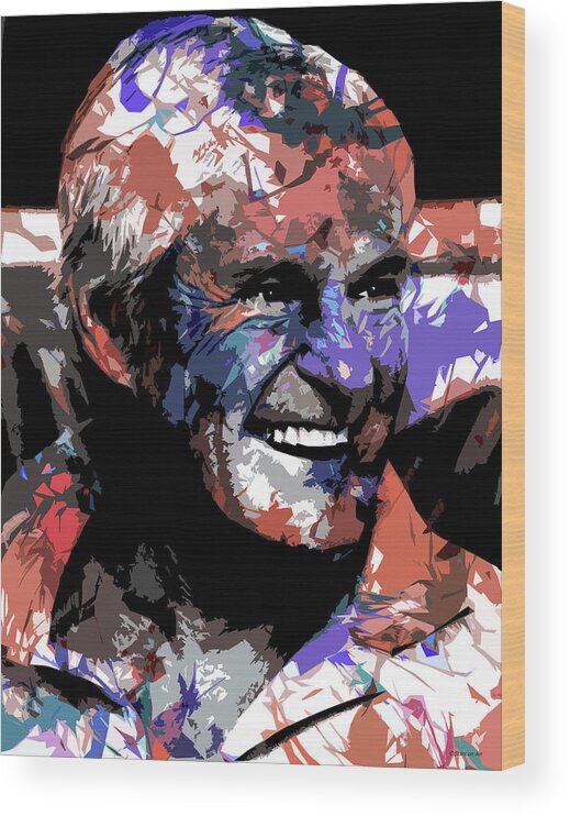 Timothy Wood Print featuring the digital art Timothy Leary psychedelic portrait by Movie World Posters
