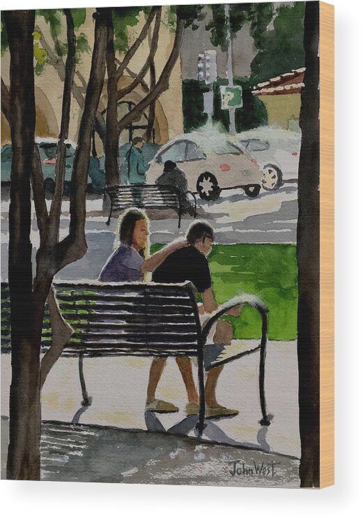 Palo Alto Wood Print featuring the painting Touching Moment by John West