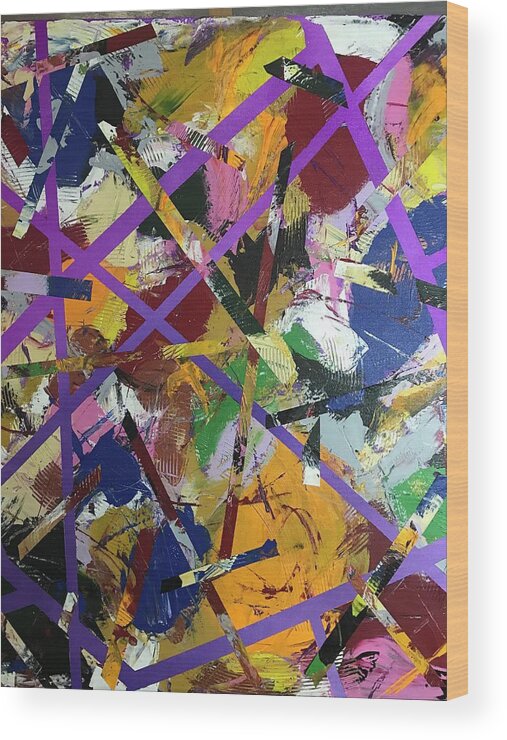 #abstractexpressionism #juliusdewitthannah #untitledseries #acrylicpainting Wood Print featuring the painting Untitled #4 by Julius Hannah
