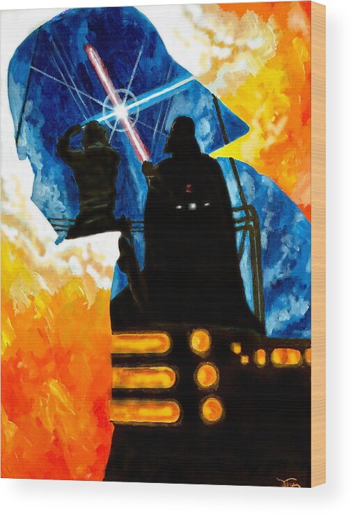 Vader Wood Print featuring the painting Vader by Joel Tesch