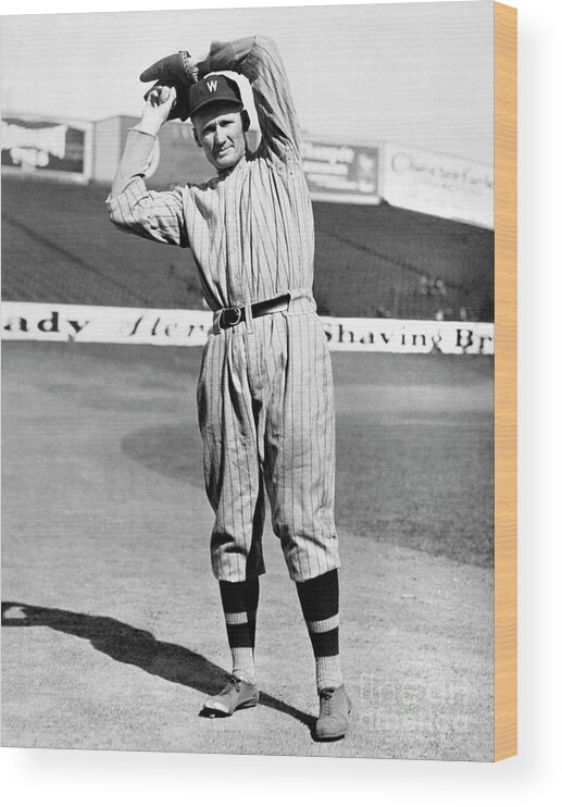 American League Baseball Wood Print featuring the photograph Walter Johnson by National Baseball Hall Of Fame Library