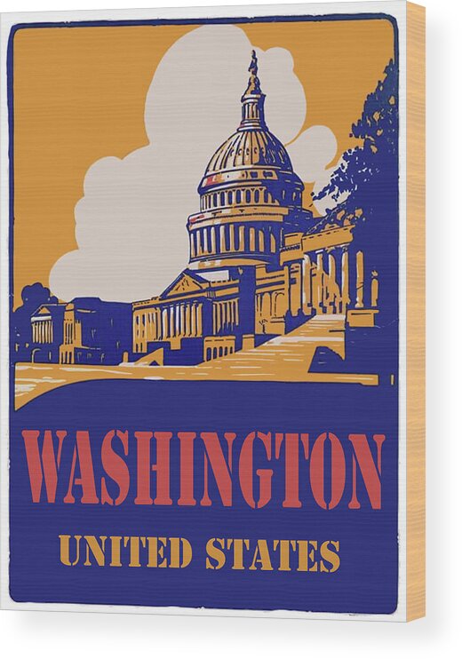 Washington Wood Print featuring the digital art Washington DC by Long Shot