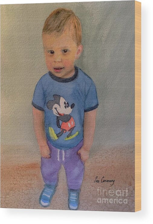 Child Wood Print featuring the painting Will by Sue Carmony