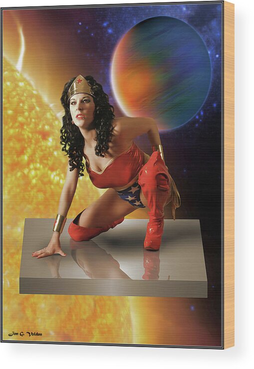 Wonder Wood Print featuring the photograph Wonder Woman Phantom Zone by Jon Volden