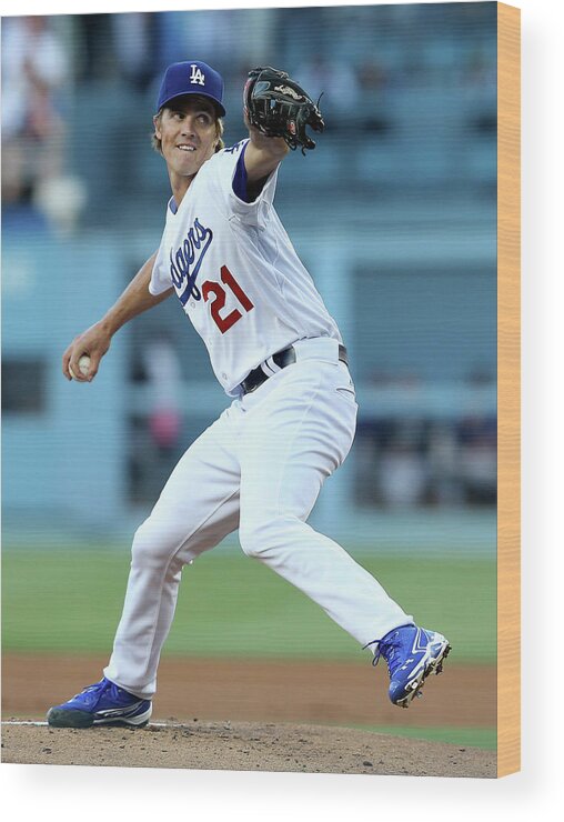 California Wood Print featuring the photograph Zack Greinke by Stephen Dunn