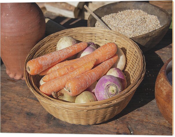 Garden Vegetable Wood Print featuring the photograph Autumn harvest by Steev Stamford