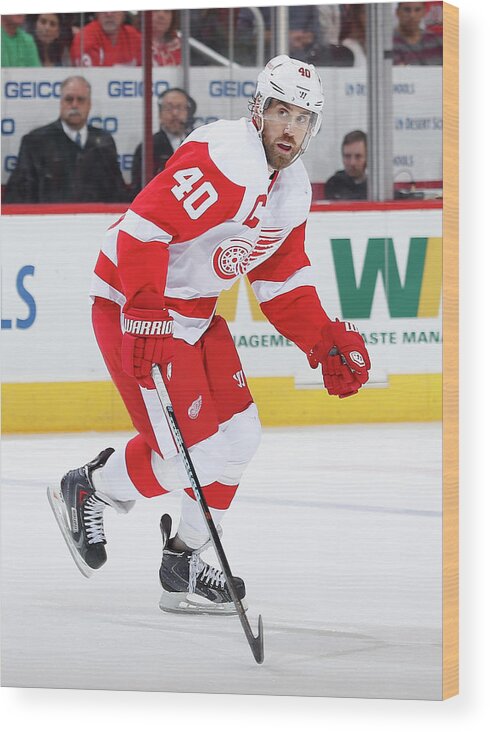 People Wood Print featuring the photograph Detroit Red Wings V Arizona Coyotes #1 by Christian Petersen