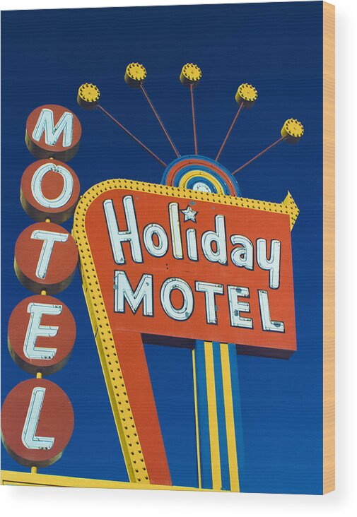 Holiday Wood Print featuring the photograph Holiday Motel #1 by Matthew Bamberg