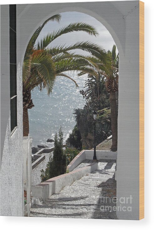 Spain Wood Print featuring the photograph Nerja archway #1 by Rod Jones