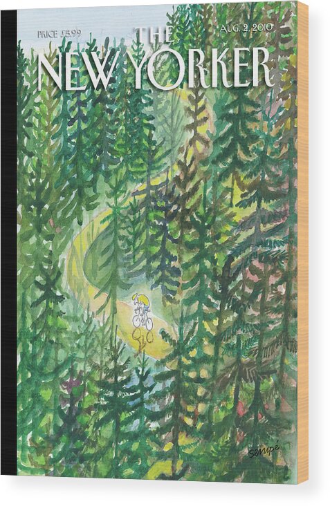 Nature Wood Print featuring the painting The Joys and Torments of Solitude by Jean-Jacques Sempe