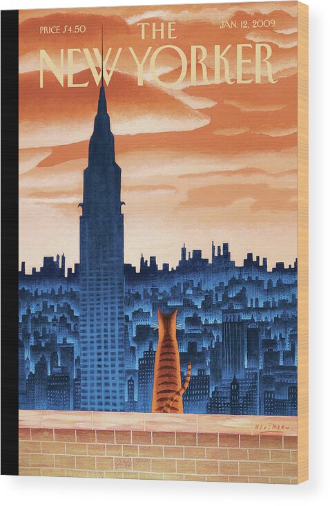 Nyc Wood Print featuring the painting The High Life by Mark Ulriksen