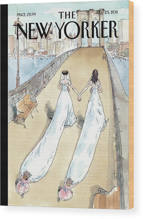 Bride Wood Print featuring the painting Wedding Season by Barry Blitt