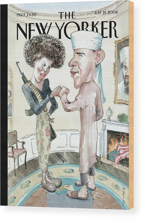 Osama Wood Print featuring the painting The Politics of Fear by Barry Blitt