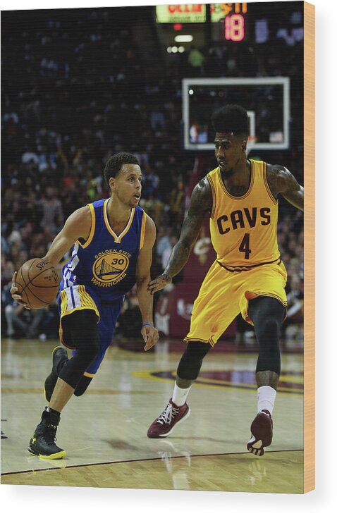 Playoffs Wood Print featuring the photograph 2015 Nba Finals - Game Three by Mike Ehrmann