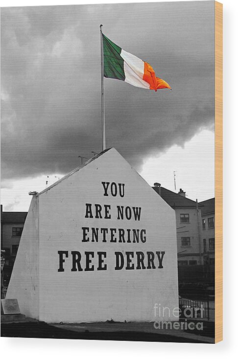 Free Derry Corner Wood Print featuring the photograph Free Derry Wall 1 by Nina Ficur Feenan