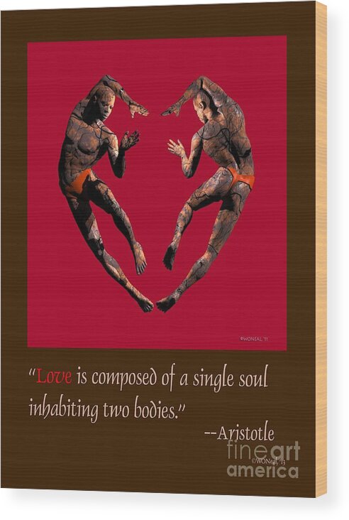 Posters Wood Print featuring the digital art 2 Hearts Dancers Poster by Walter Neal